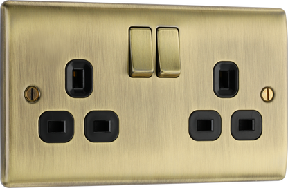BG Nexus Metal Antique Brass 13A Sockets