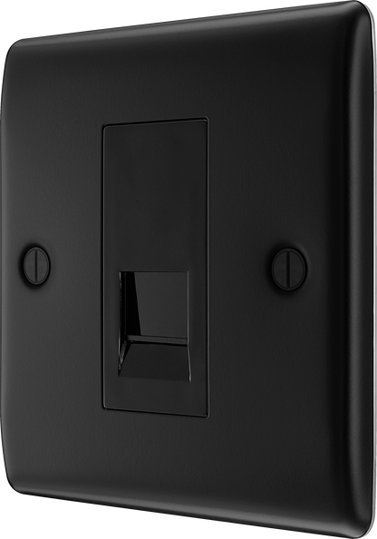 BG Nexus Metal Matt Black Telephone & Data Outlet
