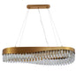 Faceted Long Pear Crystal Gold Metal Chandelier