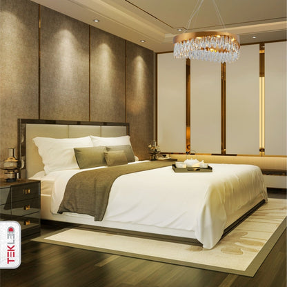 Faceted Long Pear Crystal Gold Metal Chandelier