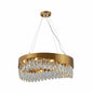 Faceted Long Pear Crystal Gold Metal Chandelier