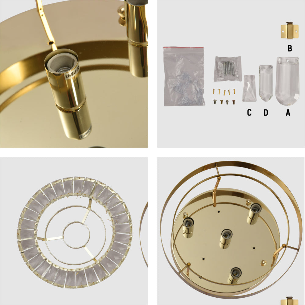 Flush Ring Crystal Deluxe Chandelier Ceiling Light
