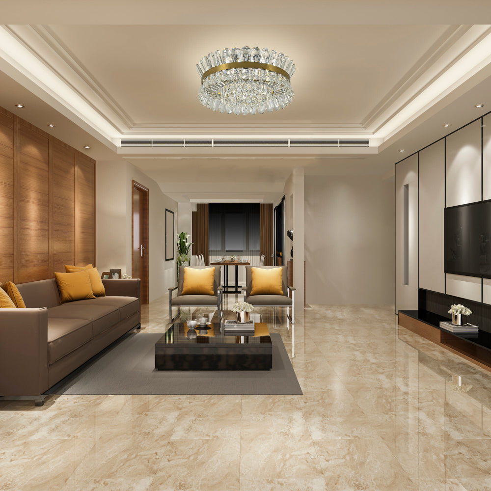 Flush Ring Crystal Deluxe Chandelier Ceiling Light