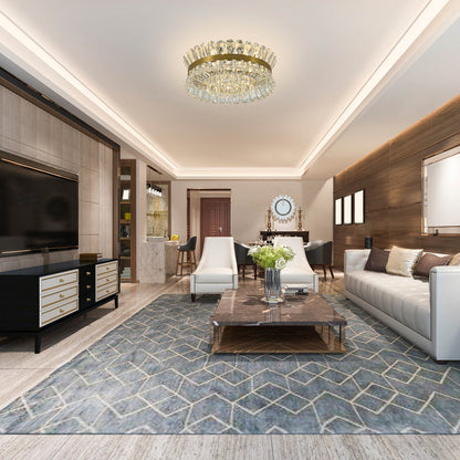 Flush Ring Crystal Deluxe Chandelier Ceiling Light