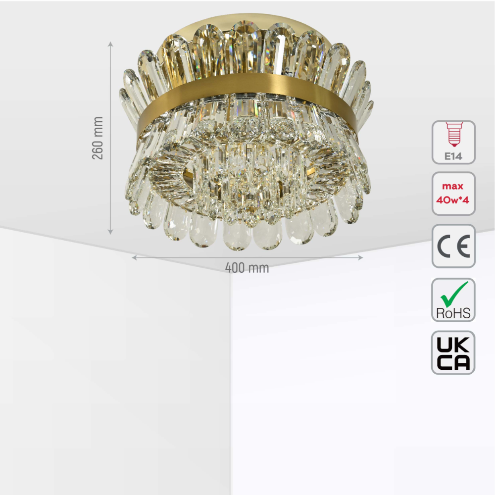 Flush Ring Crystal Deluxe Chandelier Ceiling Light