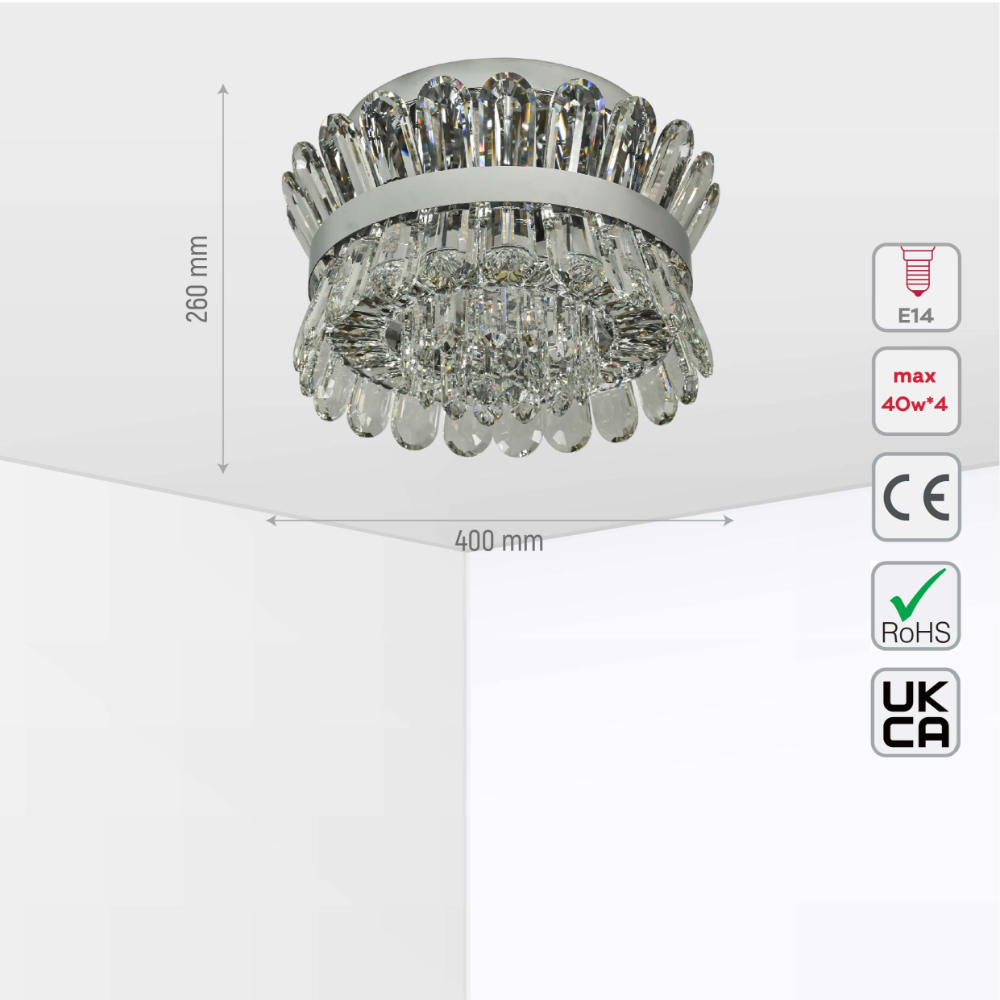 Flush Ring Crystal Deluxe Chandelier Ceiling Light