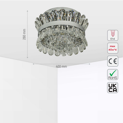 Flush Ring Crystal Deluxe Chandelier Ceiling Light