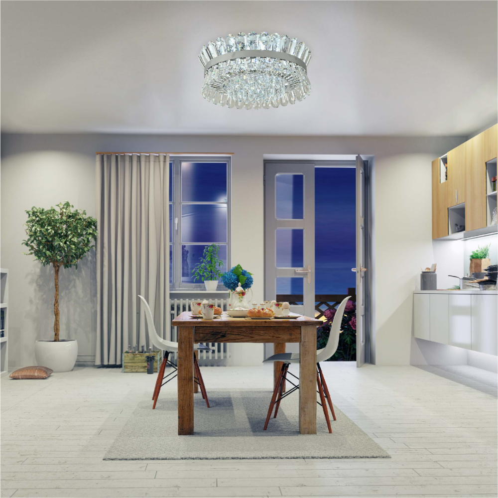 Flush Ring Crystal Deluxe Chandelier Ceiling Light