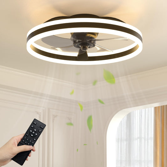 50cm Ceiling Fan with LED Light - Black
