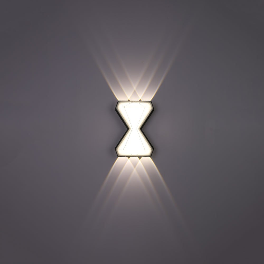 Hourglass Up Down Decorative Modern LED Wall Light Black 4000K 12W