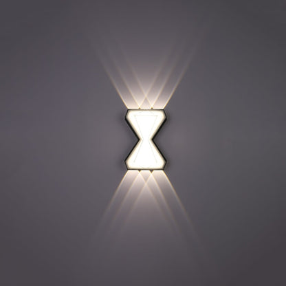 Hourglass Up Down Decorative Modern LED Wall Light Black 4000K 12W