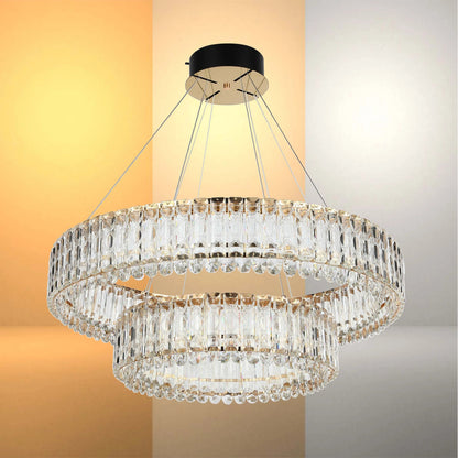 Gold Crystal Chandelier – Two-Tiered Circular or Single-Tier Oval