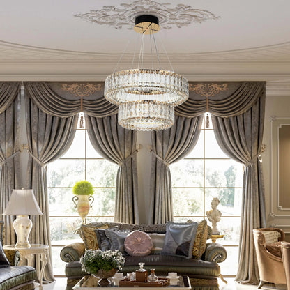 Gold Crystal Chandelier – Two-Tiered Circular or Single-Tier Oval