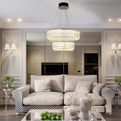 Gold Crystal Chandelier – Two-Tiered Circular or Single-Tier Oval
