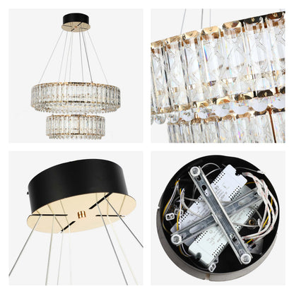 Gold Crystal Chandelier – Two-Tiered Circular or Single-Tier Oval