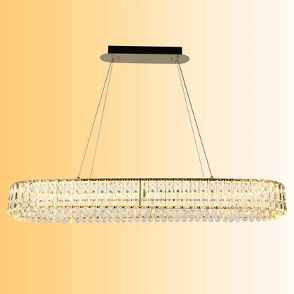 Gold Crystal Chandelier – Two-Tiered Circular or Single-Tier Oval