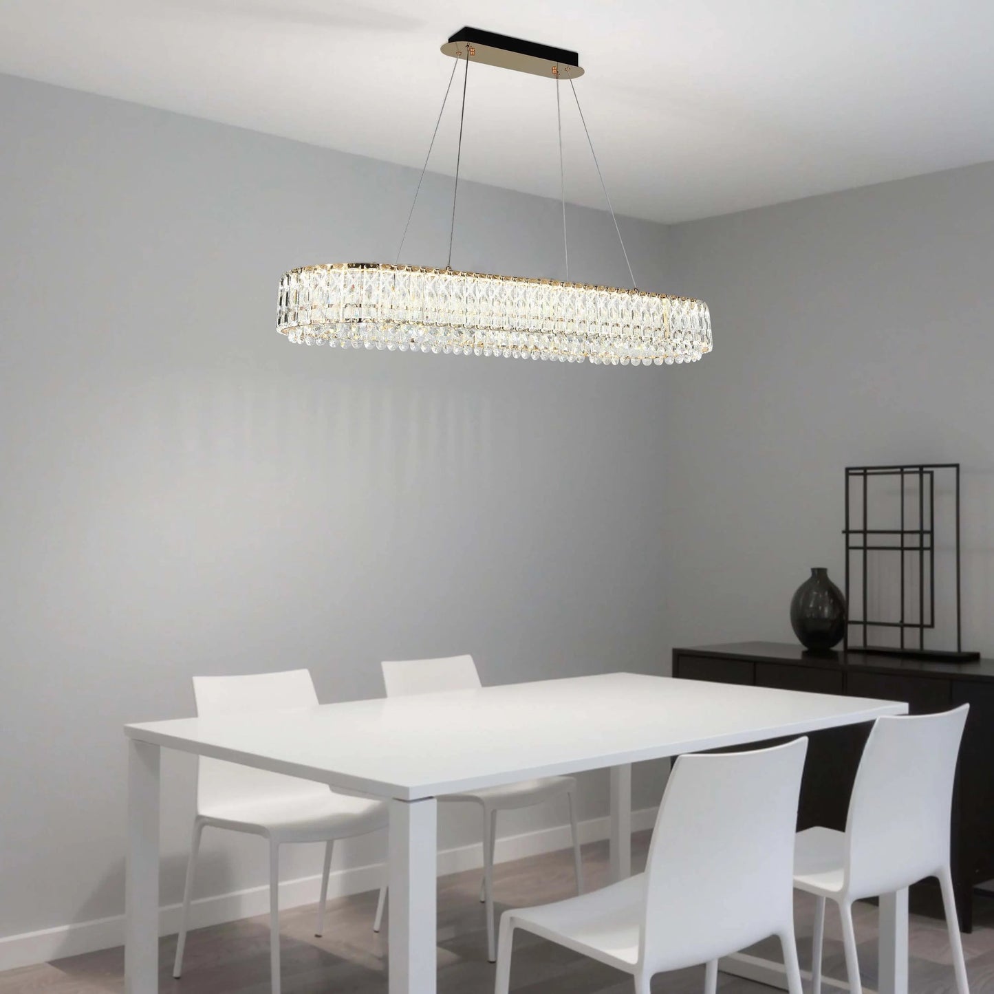 Gold Crystal Chandelier – Two-Tiered Circular or Single-Tier Oval