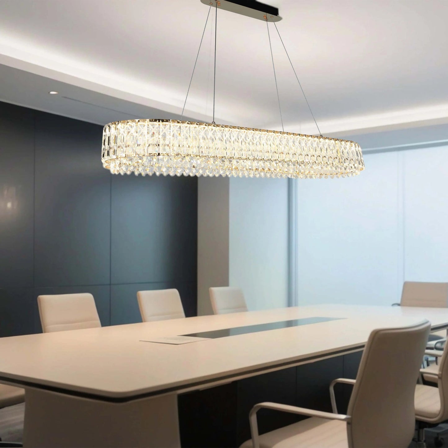 Gold Crystal Chandelier – Two-Tiered Circular or Single-Tier Oval