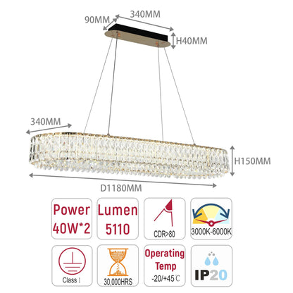 Gold Crystal Chandelier – Two-Tiered Circular or Single-Tier Oval