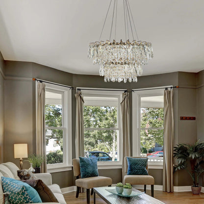 Gold Crystal Chandelier – Round and Oval