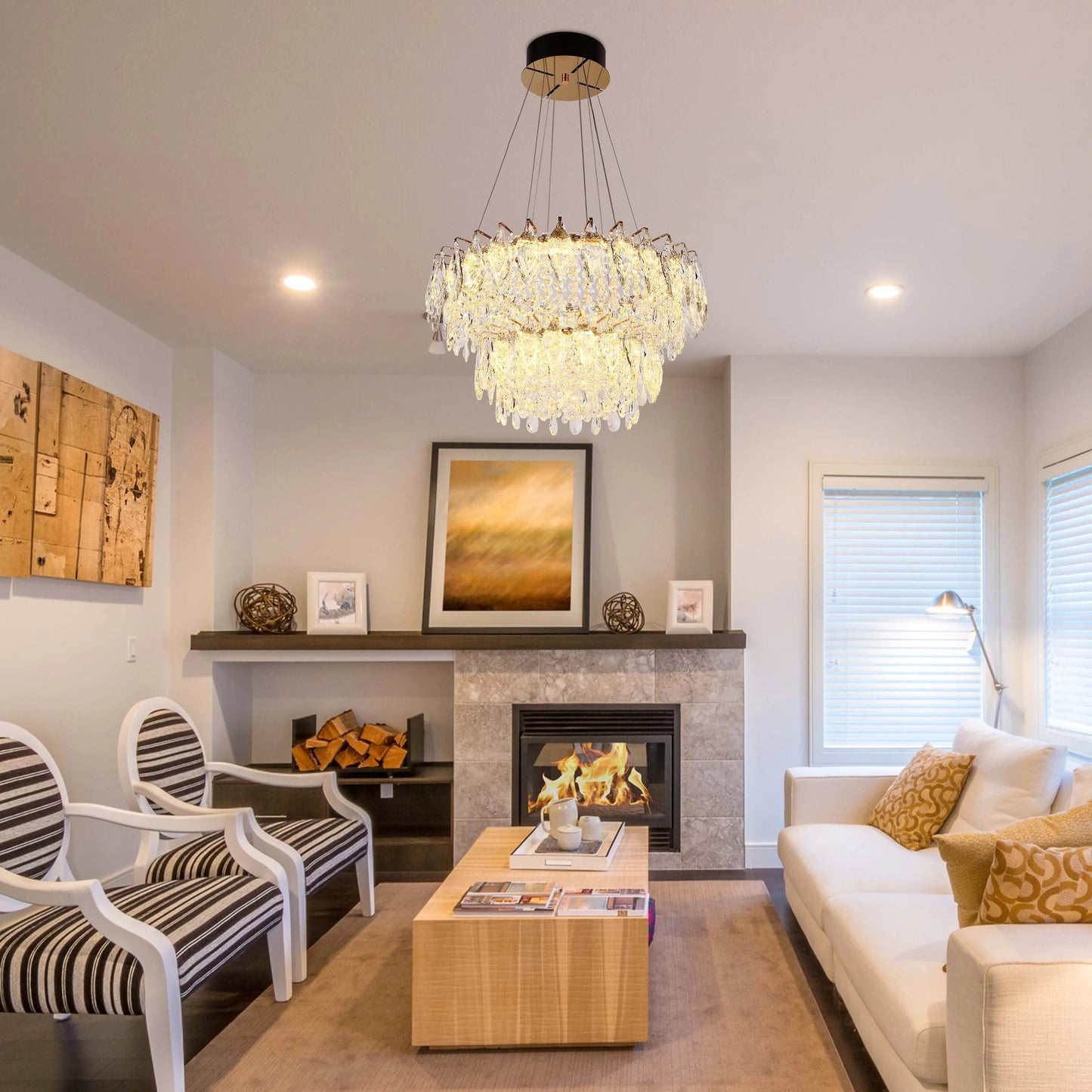 Gold Crystal Chandelier – Round and Oval