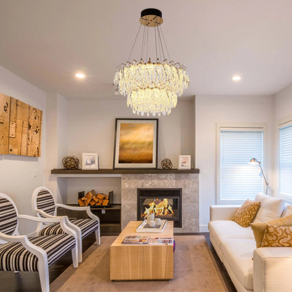 Gold Crystal Chandelier – Round and Oval