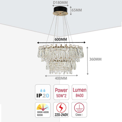 Gold Crystal Chandelier – Round and Oval