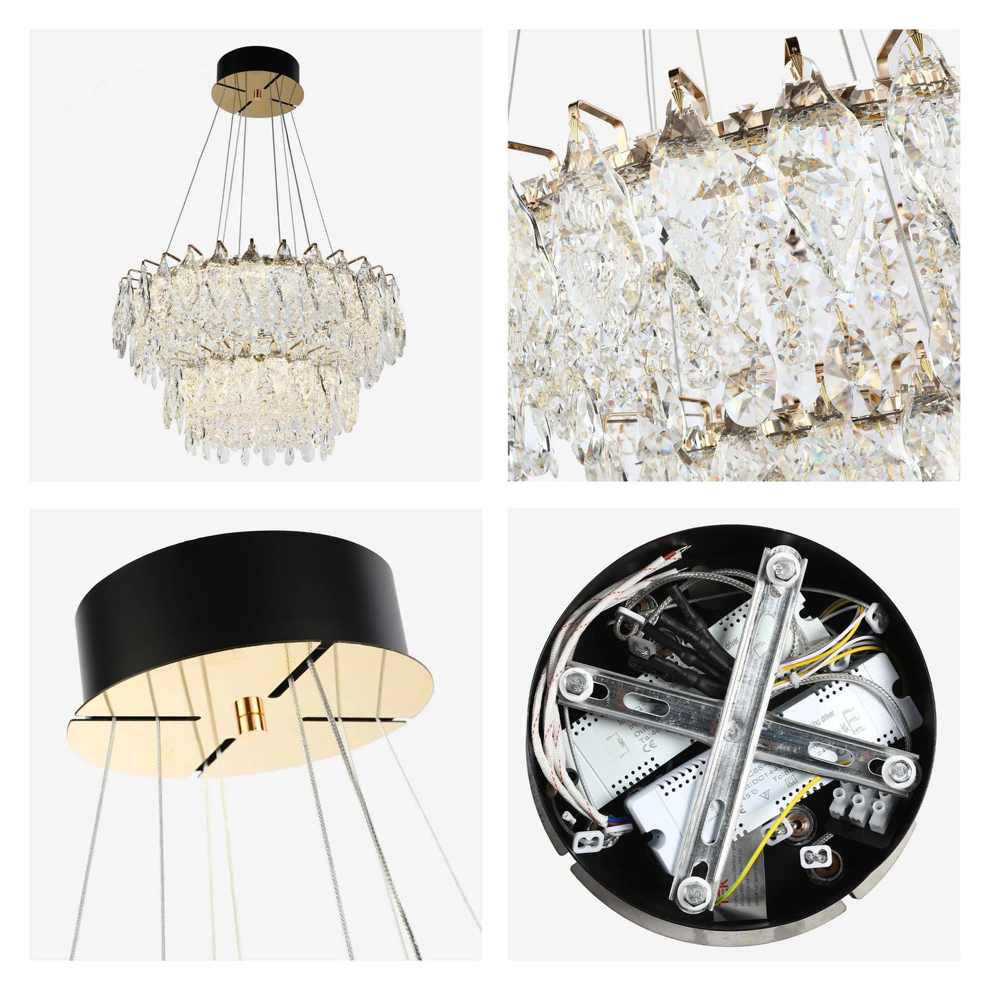 Gold Crystal Chandelier – Round and Oval