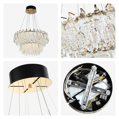 Gold Crystal Chandelier – Round and Oval
