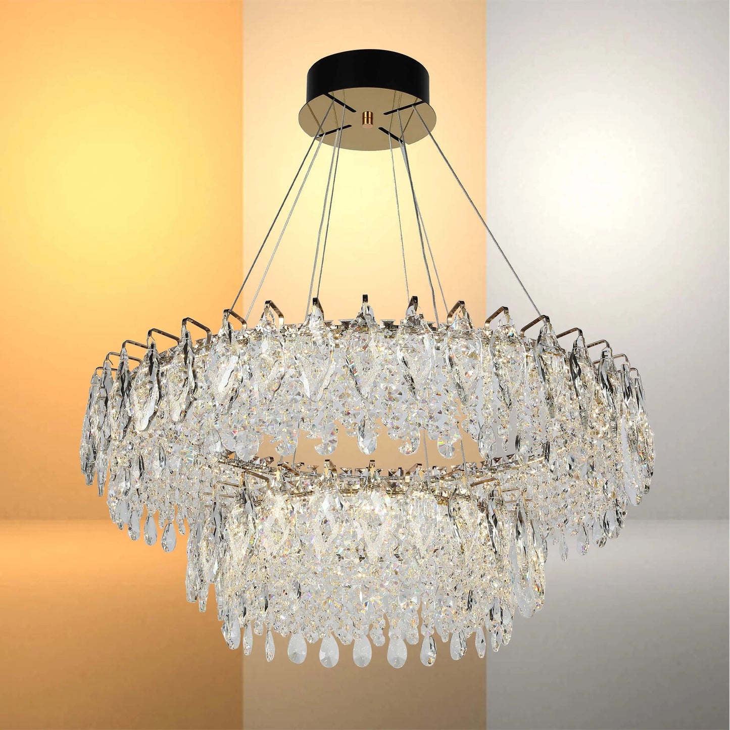 Gold Crystal Chandelier – Round and Oval