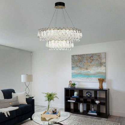 Gold Crystal Chandelier – Round and Oval