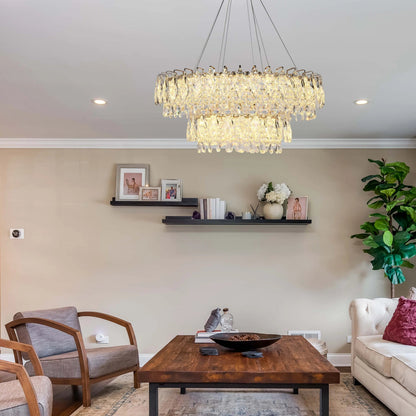 Gold Crystal Chandelier – Round and Oval