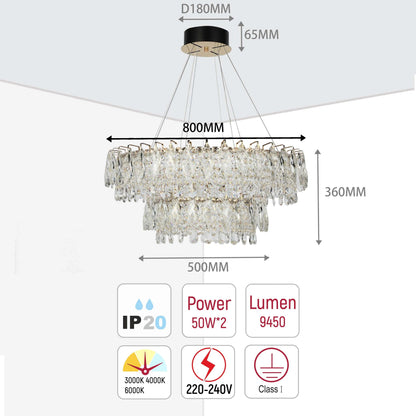Gold Crystal Chandelier – Round and Oval