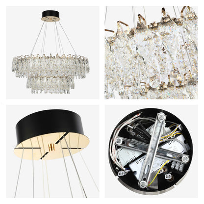 Gold Crystal Chandelier – Round and Oval