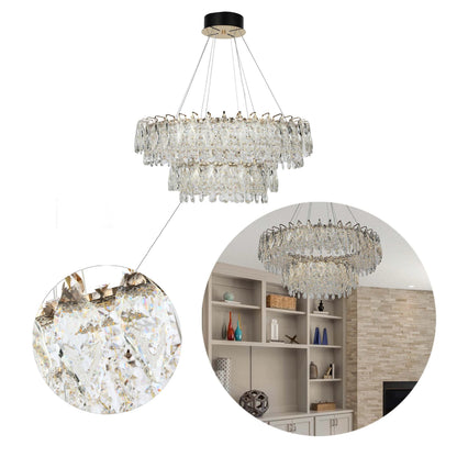 Gold Crystal Chandelier – Round and Oval
