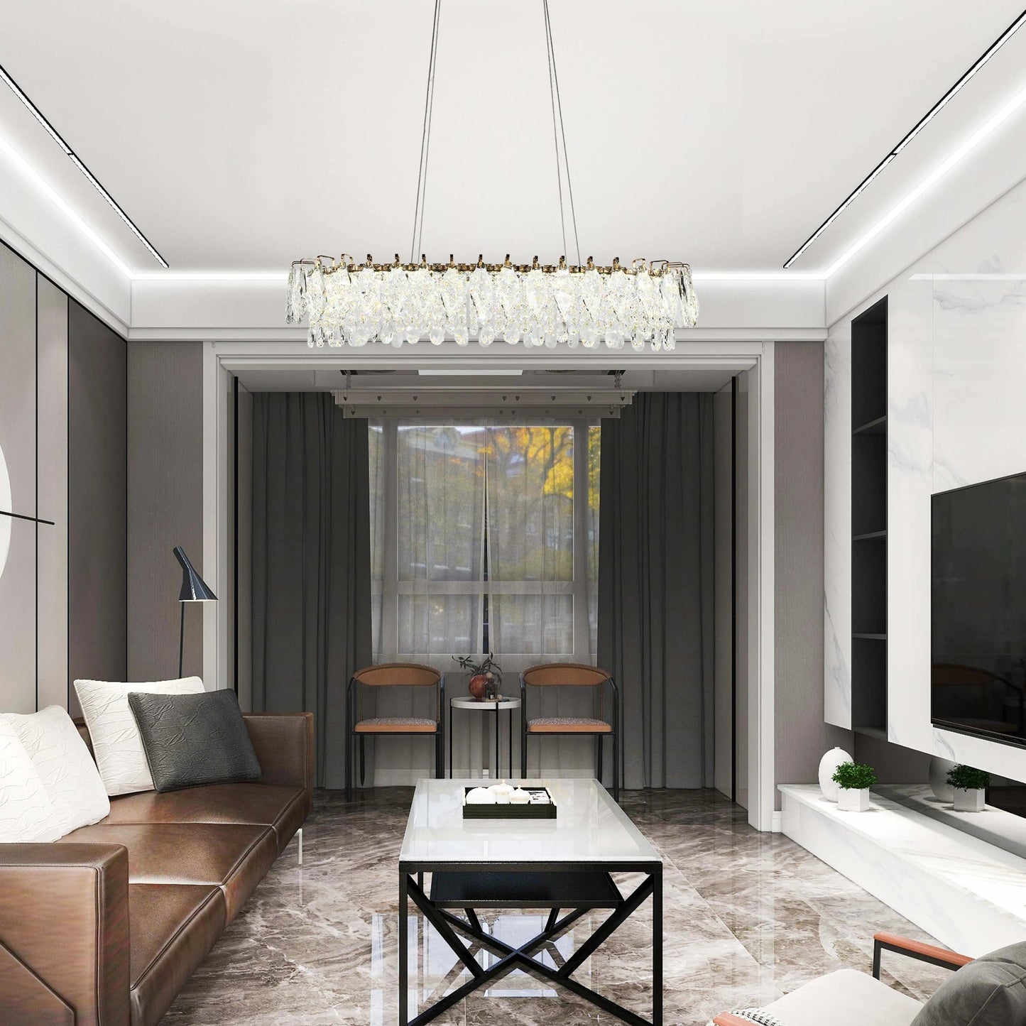 Gold Crystal Chandelier – Round and Oval
