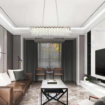 Gold Crystal Chandelier – Round and Oval