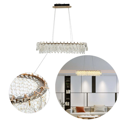 Gold Crystal Chandelier – Round and Oval