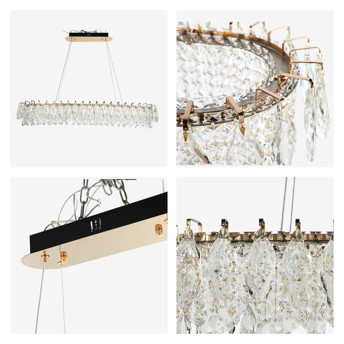 Gold Crystal Chandelier – Round and Oval