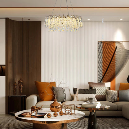 Gold Crystal Chandelier – Round and Oval