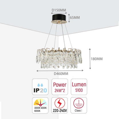 Gold Crystal Chandelier – Round and Oval