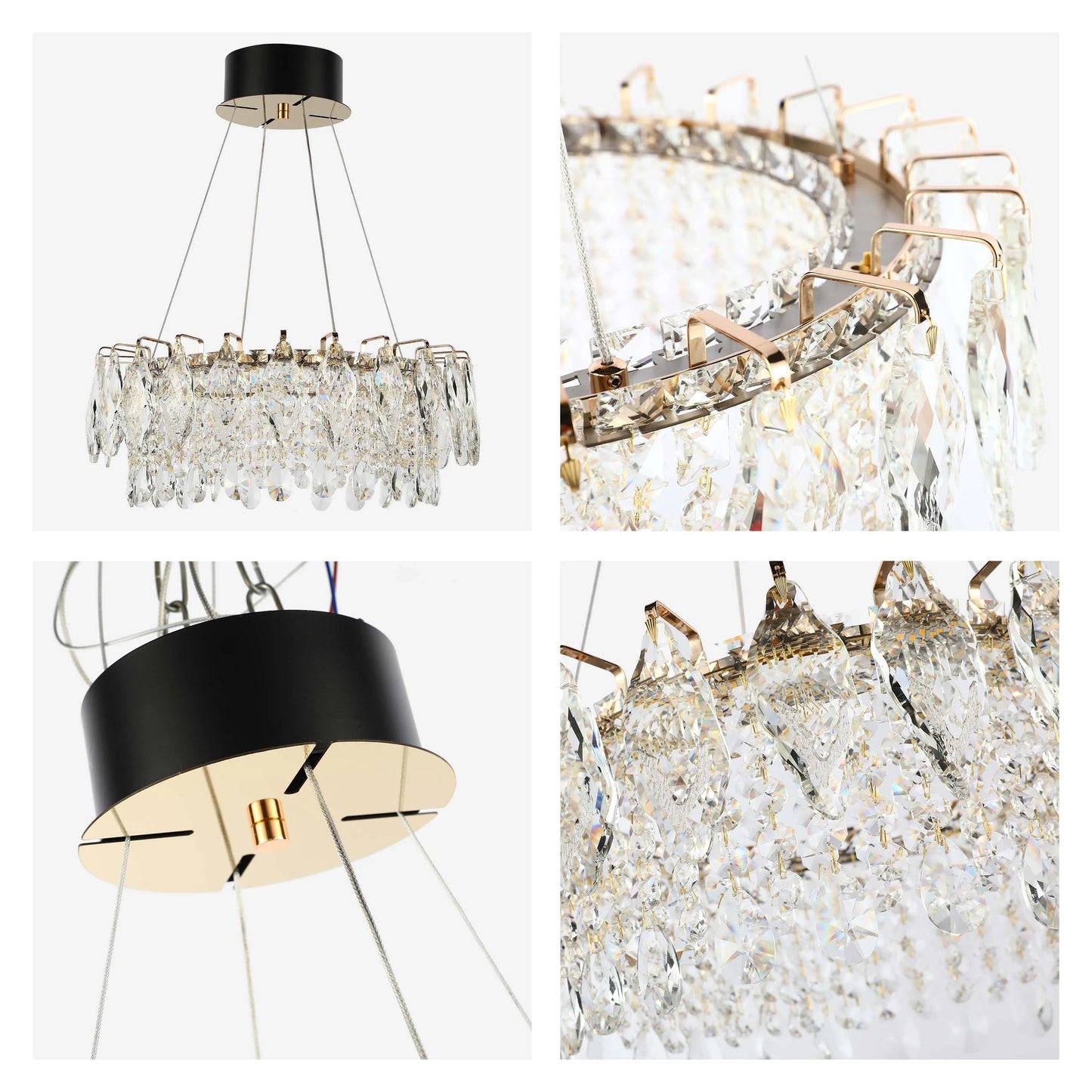 Gold Crystal Chandelier – Round and Oval