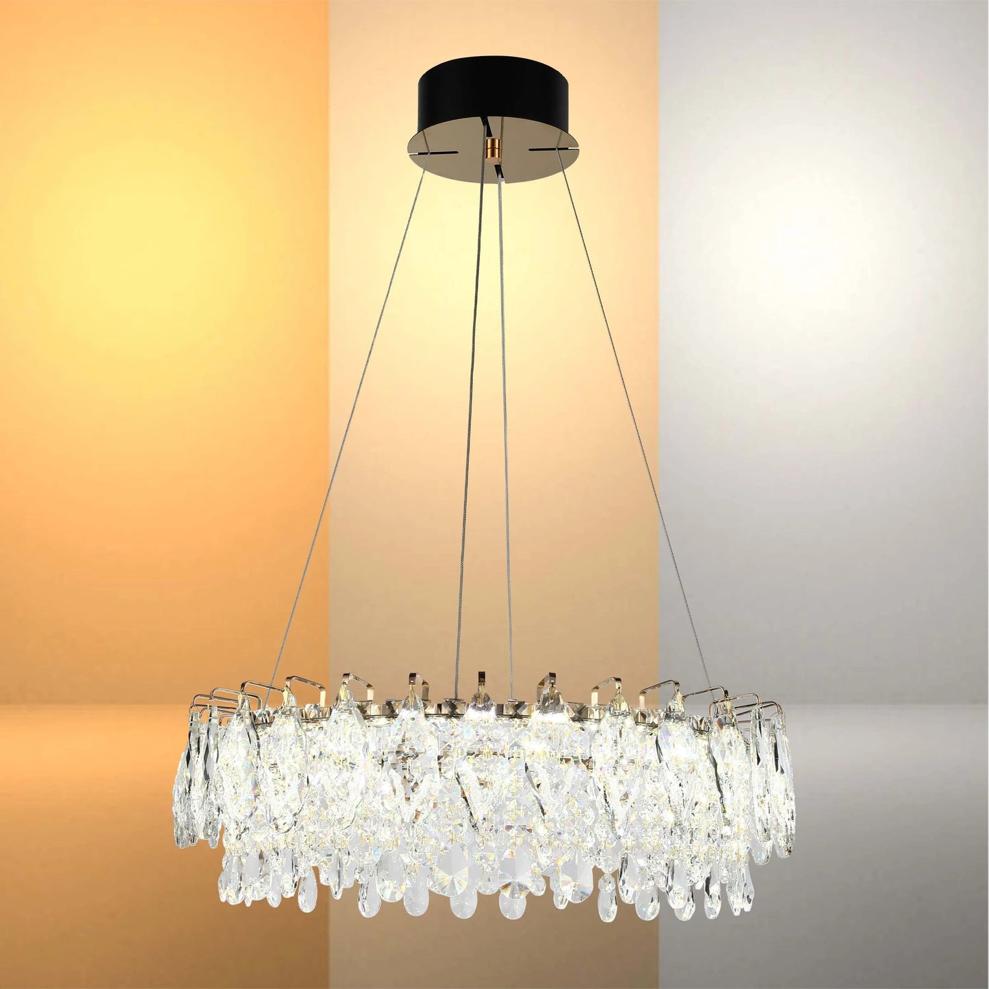 Gold Crystal Chandelier – Round and Oval
