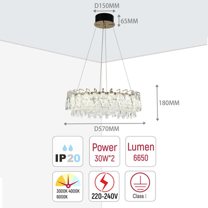 Gold Crystal Chandelier – Round and Oval