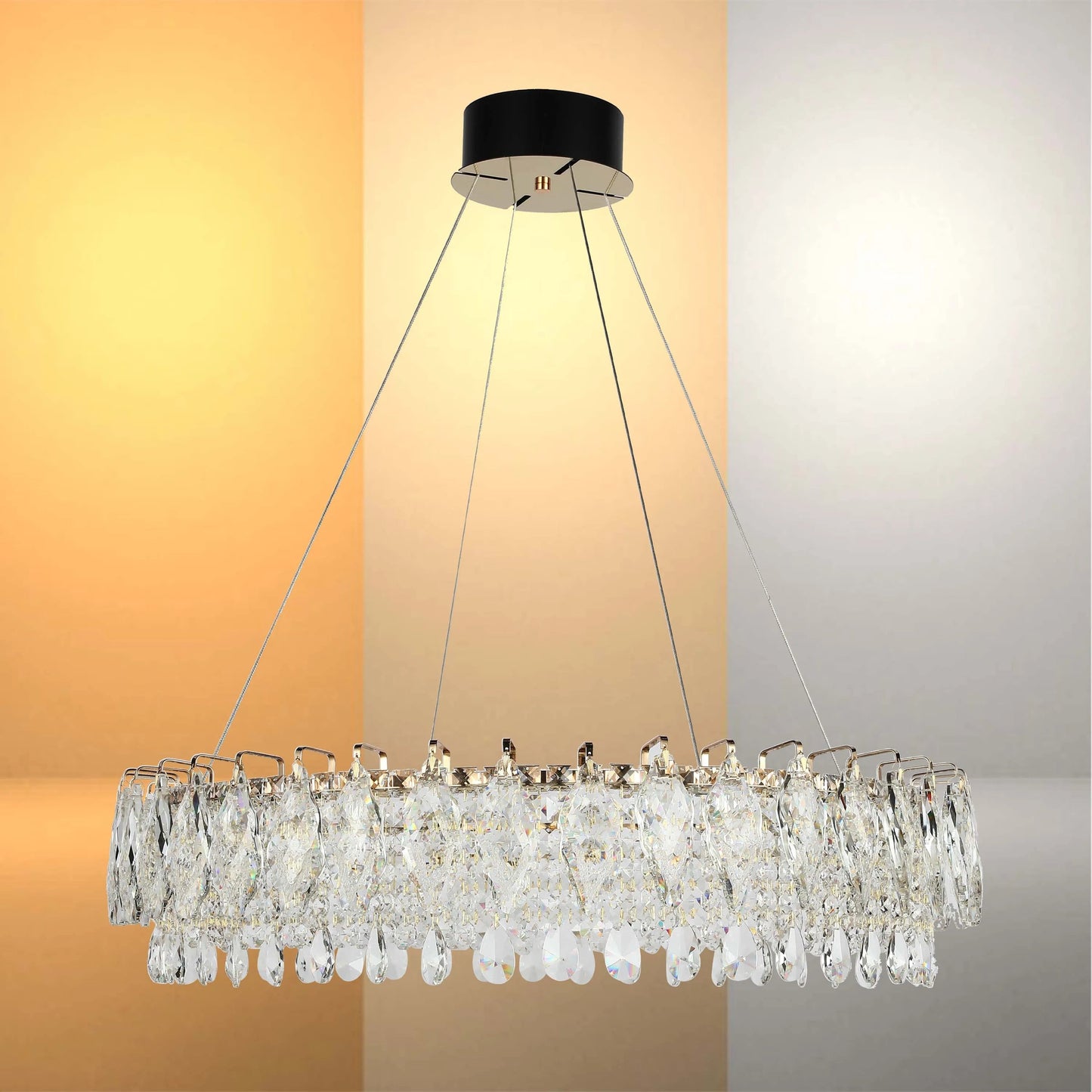 Gold Crystal Chandelier – Round and Oval