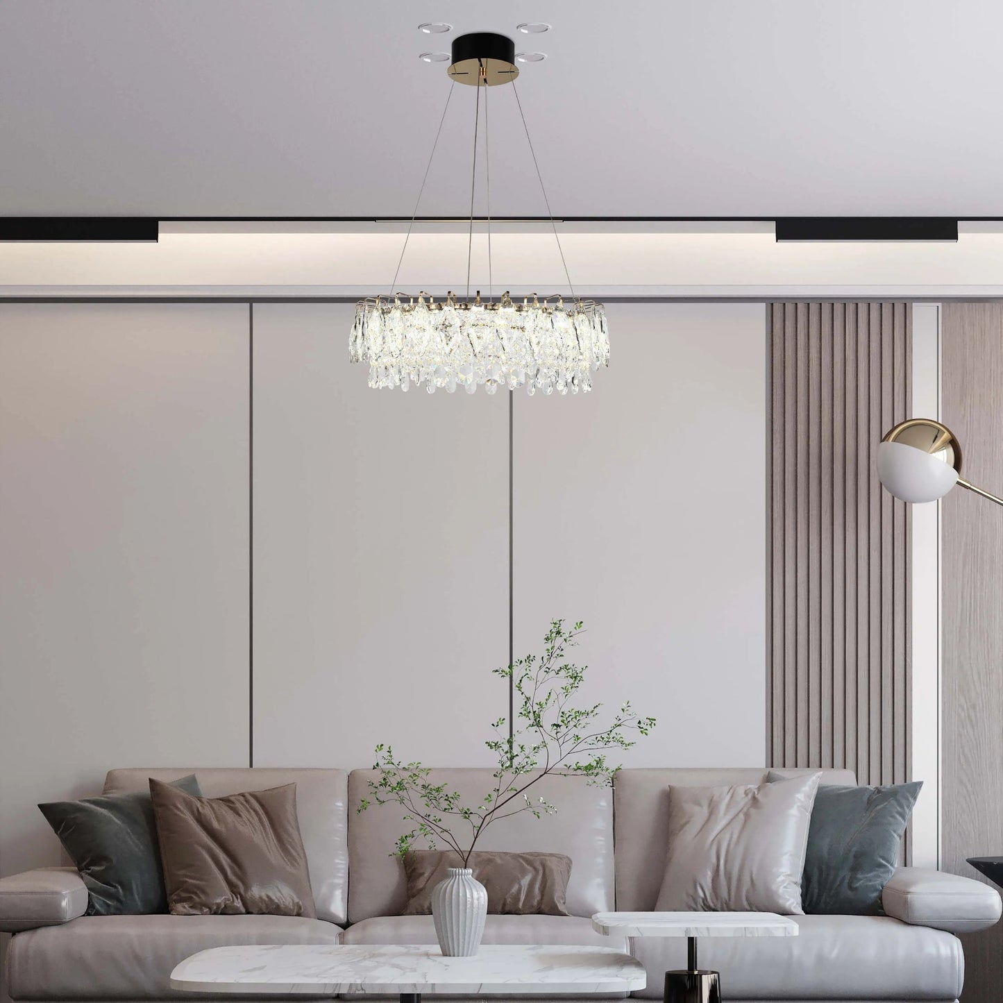 Gold Crystal Chandelier – Round and Oval