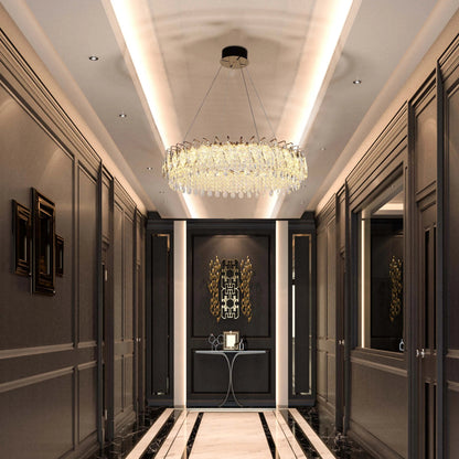 Gold Crystal Chandelier – Round and Oval