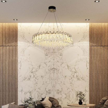 Gold Crystal Chandelier – Round and Oval