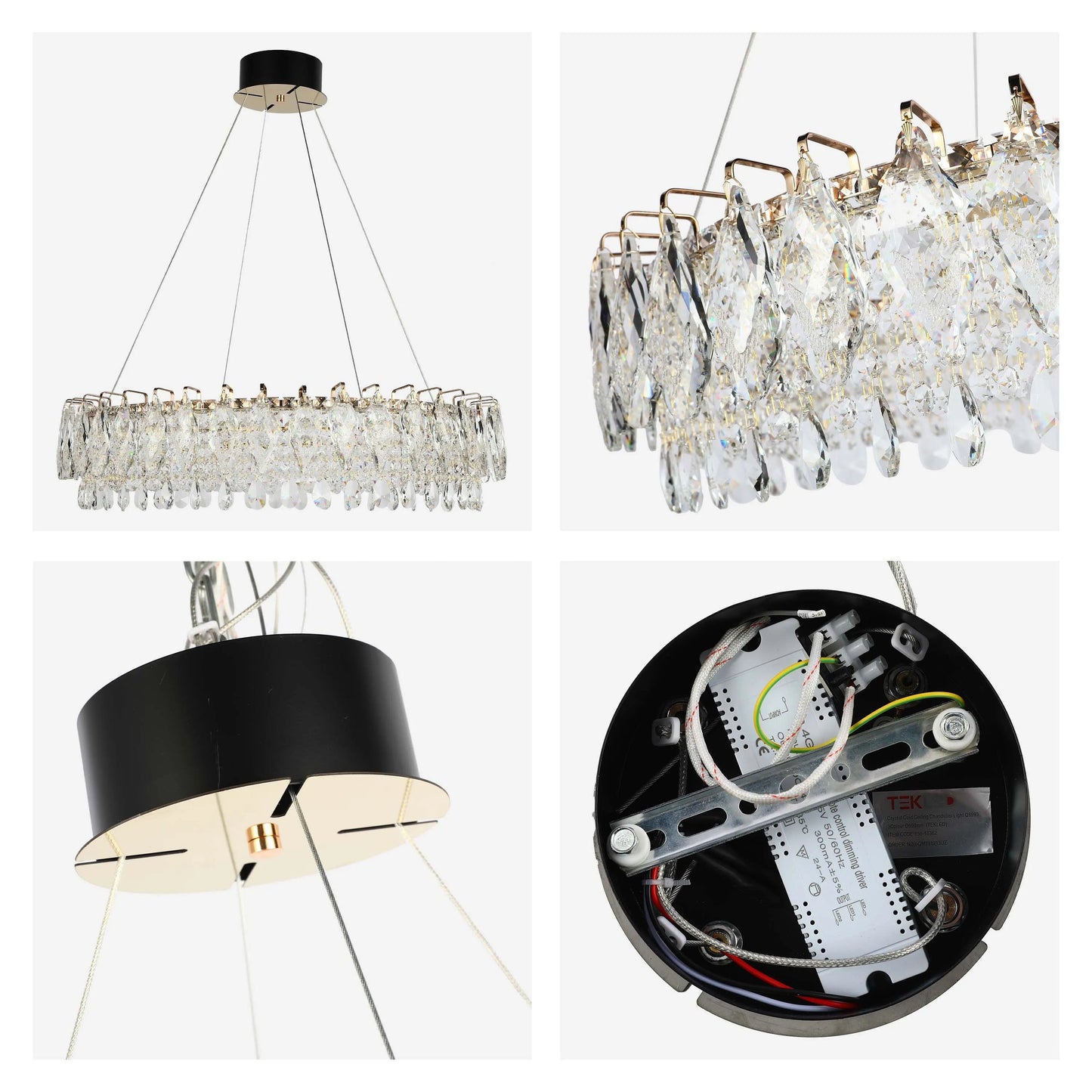 Gold Crystal Chandelier – Round and Oval
