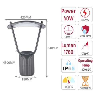 Grey Modern Outdoor Wall Light IP65